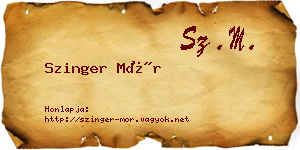 Szinger Mór névjegykártya